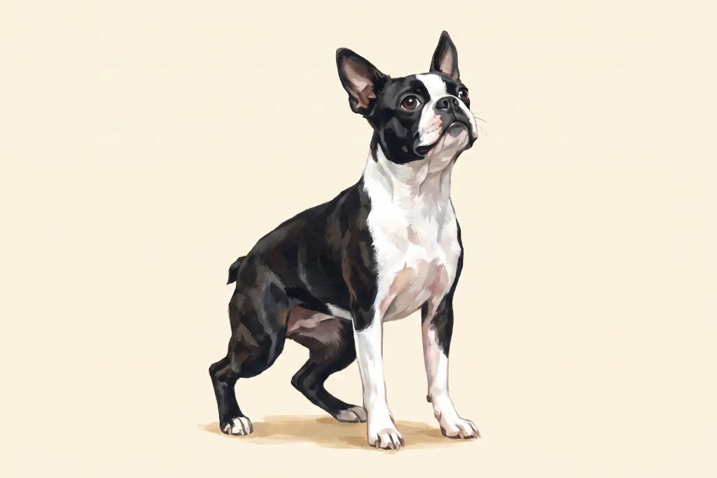 Painted Boston Terrier